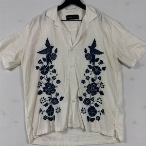 Abercrombie & Fitch Men's S Floral Hawaiian Shirt White Short Sleeve